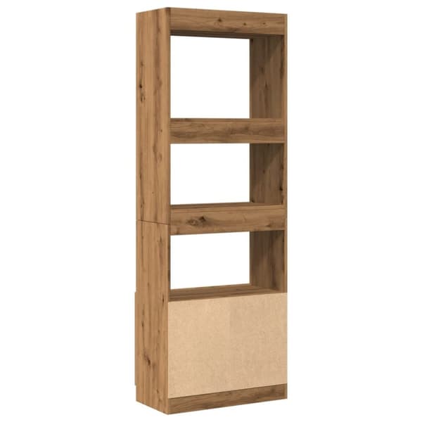 vidaXL Highboard artisan eik 63x33x180 cm konstruert tre