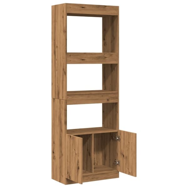 vidaXL Highboard artisan eik 63x33x180 cm konstruert tre