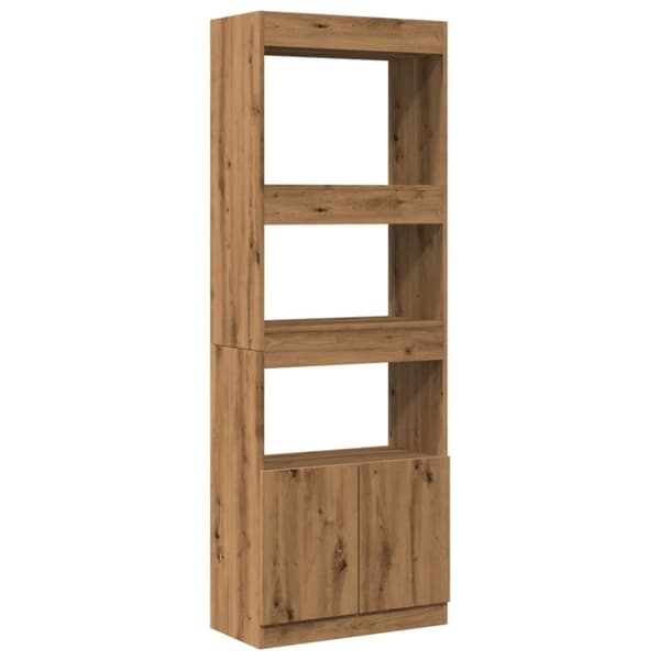 vidaXL Highboard artisan eik 63x33x180 cm konstruert tre