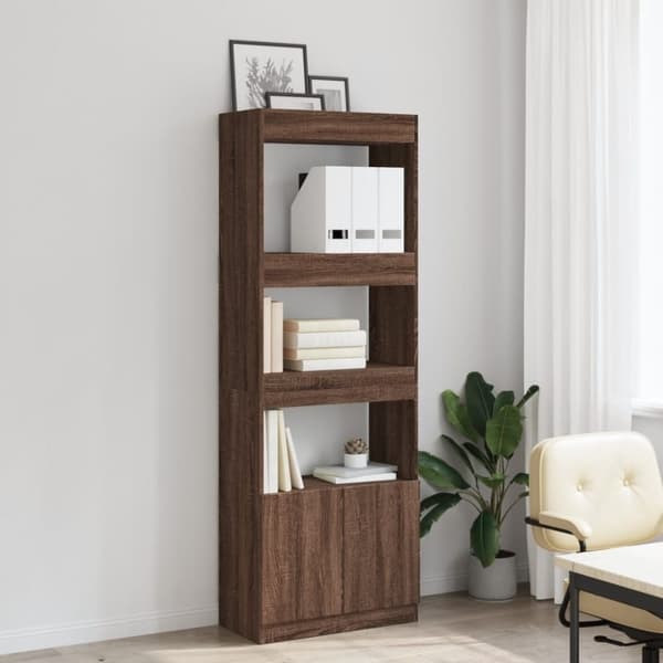 vidaXL Kaappi ruskea tammi 63x33x180 cm tekninen puu