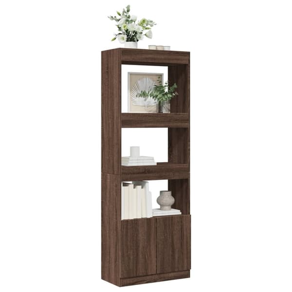 vidaXL Kaappi ruskea tammi 63x33x180 cm tekninen puu
