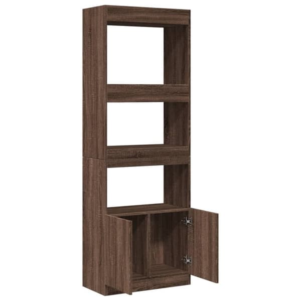 vidaXL Kaappi ruskea tammi 63x33x180 cm tekninen puu