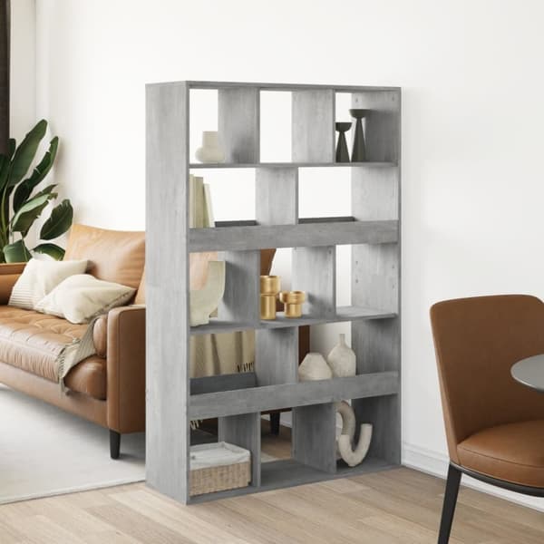 vidaXL rumdeler 100x33x156,5 cm konstrueret træ betongrå