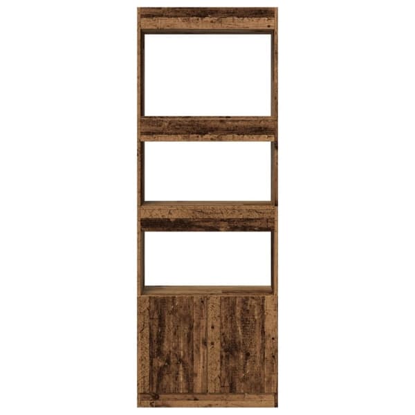 vidaXL højskab 63x33x180 cm konstrueret træ antikt træ