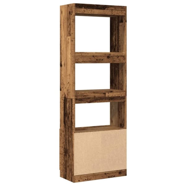 vidaXL højskab 63x33x180 cm konstrueret træ antikt træ