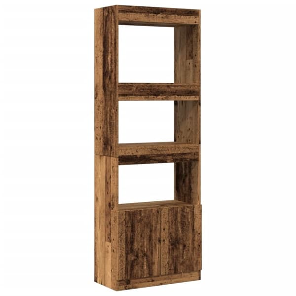 vidaXL højskab 63x33x180 cm konstrueret træ antikt træ