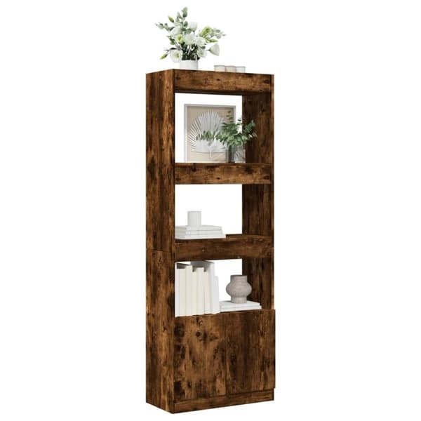 vidaXL højskab 63x33x180 cm konstrueret træ røget egetræsfarve