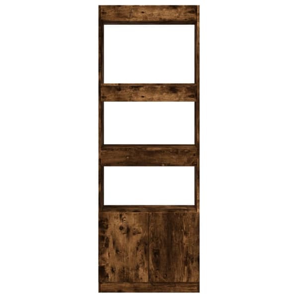 vidaXL højskab 63x33x180 cm konstrueret træ røget egetræsfarve