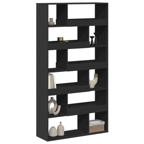 vidaXL rumdeler 100x33x187,5 cm konstrueret træ sort