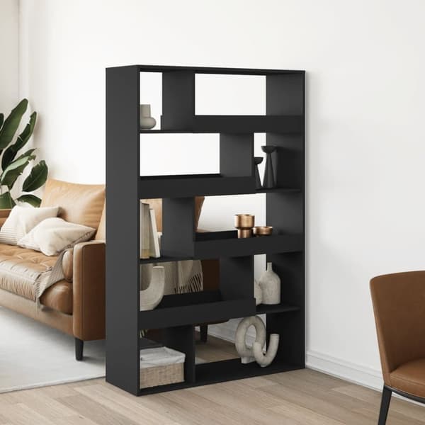 vidaXL rumdeler 100x33x156,5 cm konstrueret træ sort
