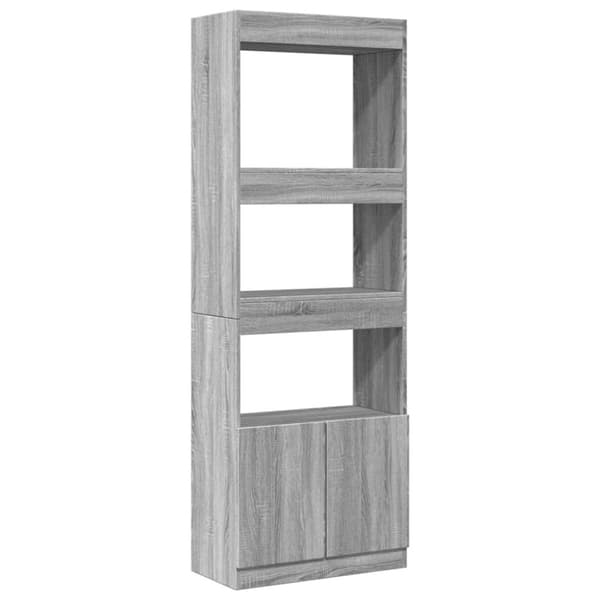 vidaXL Highboard grå sonoma 63x33x180 cm konstruert tre