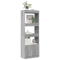 Miniatyrbilde 5 av 11: vidaXL Highboard grå sonoma 63x33x180 cm konstruert tre