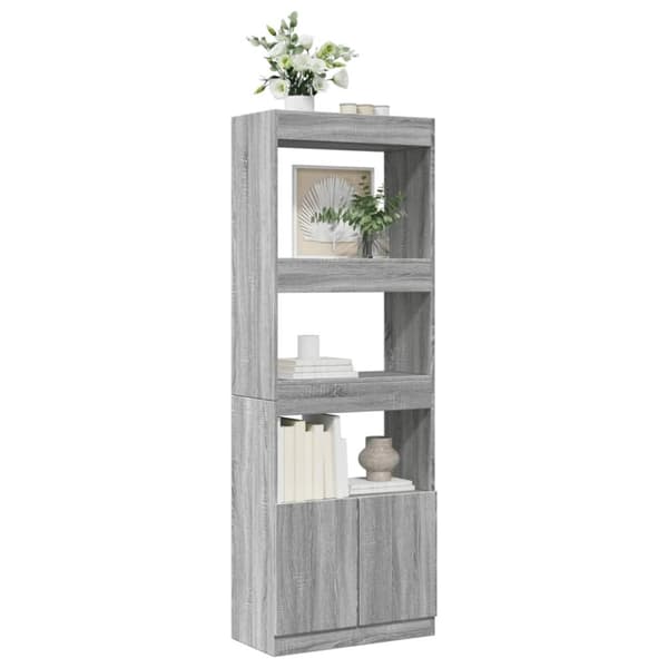 vidaXL Highboard grå sonoma 63x33x180 cm konstruert tre