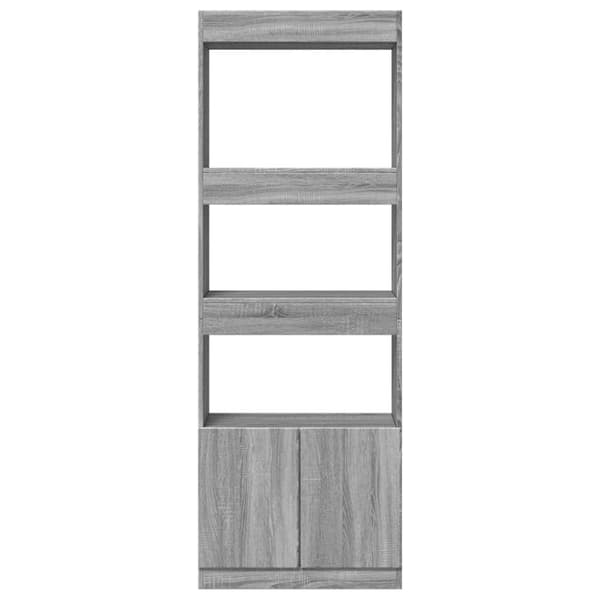 vidaXL Highboard grå sonoma 63x33x180 cm konstruert tre