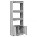 Miniatyrbilde 9 av 11: vidaXL Highboard grå sonoma 63x33x180 cm konstruert tre