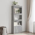 Miniatyrbilde 2 av 11: vidaXL Highboard grå sonoma 63x33x180 cm konstruert tre