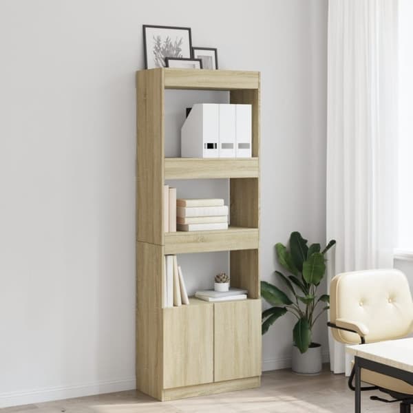 vidaXL Högskåp sonoma-ek 63x33x180 cm konstruerat trä