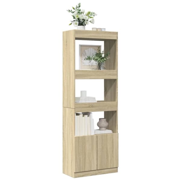 vidaXL Högskåp sonoma-ek 63x33x180 cm konstruerat trä