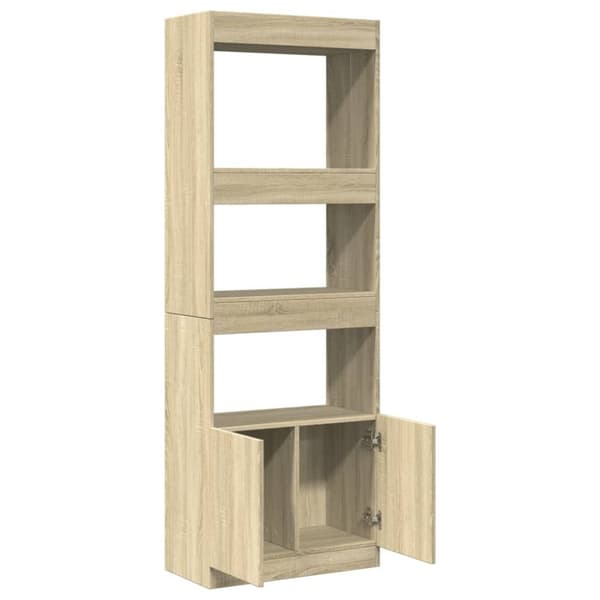 vidaXL Högskåp sonoma-ek 63x33x180 cm konstruerat trä