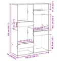 Miniatyrbillede 10 af 11: vidaXL rumdeler 100x33x135 cm konstrueret træ antikt træ
