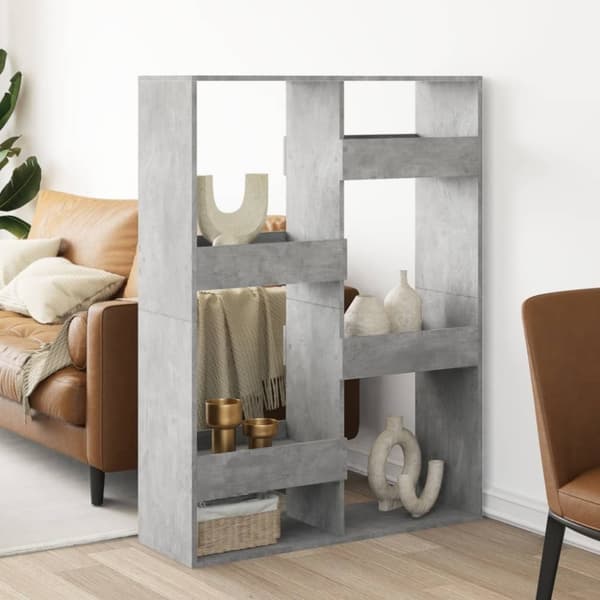 vidaXL rumdeler 100x33x135 cm konstrueret træ betongrå