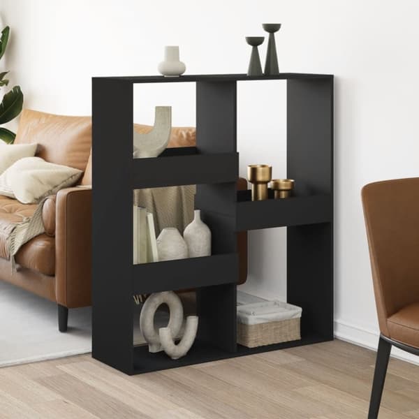 vidaXL rumdeler 100x33x115 cm konstrueret træ sort