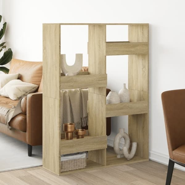 vidaXL Romdeler sonoma eik 100x33x135 cm konstruert tre
