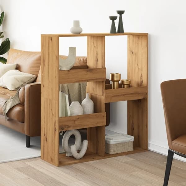 vidaXL rumdeler 100x33x115 cm konstrueret træ egetræsfarvet