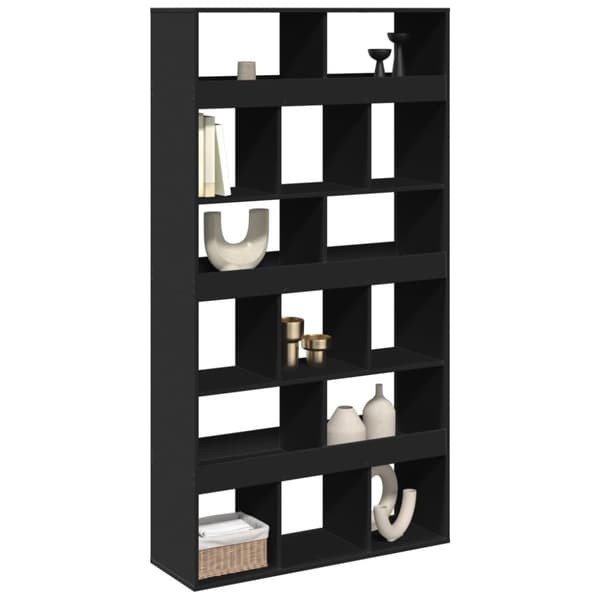 vidaXL rumdeler 100x33x187,5 cm konstrueret træ sort