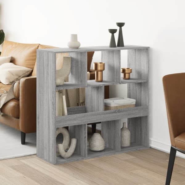 vidaXL rumdeler 100x33x94,5 cm konstrueret træ grå sonoma-eg