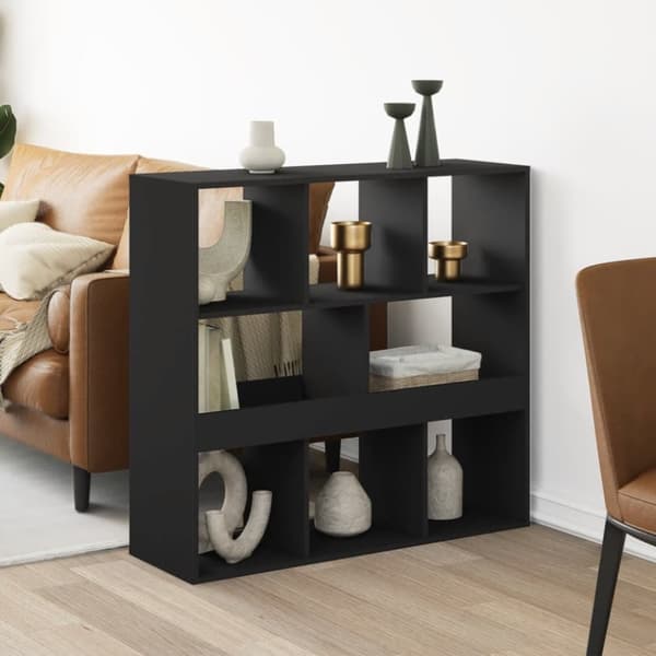 vidaXL rumdeler 100x33x94,5 cm konstrueret træ sort
