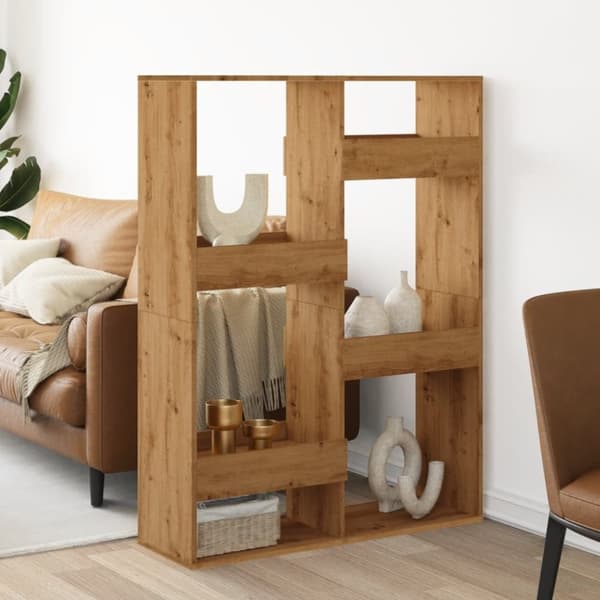 vidaXL Romdeler artisan eik 100x33x135 cm konstruert tre