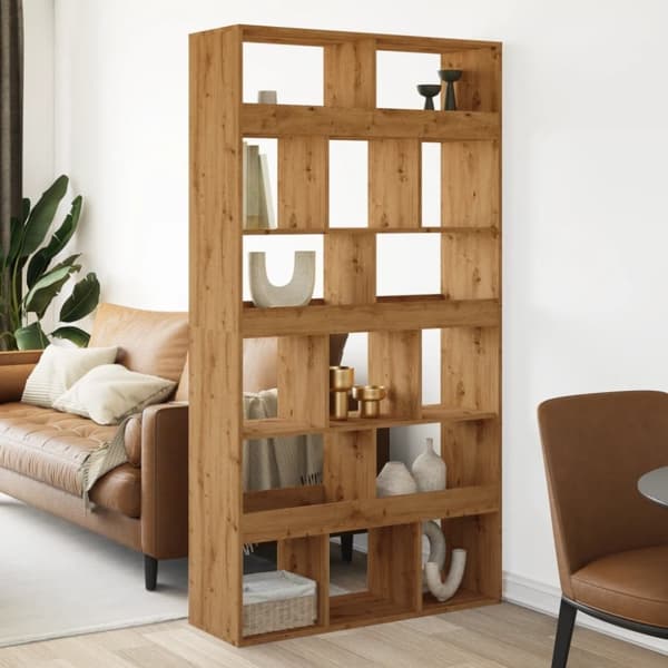 vidaXL rumdeler 100x33x187,5 cm konstrueret træ egetræsfarvet
