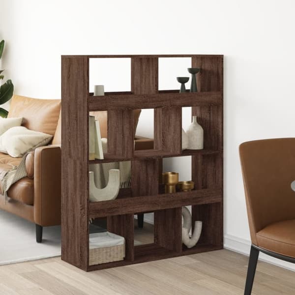 vidaXL rumdeler 100x33x125,5 cm konstrueret træ brun egetræsfarve