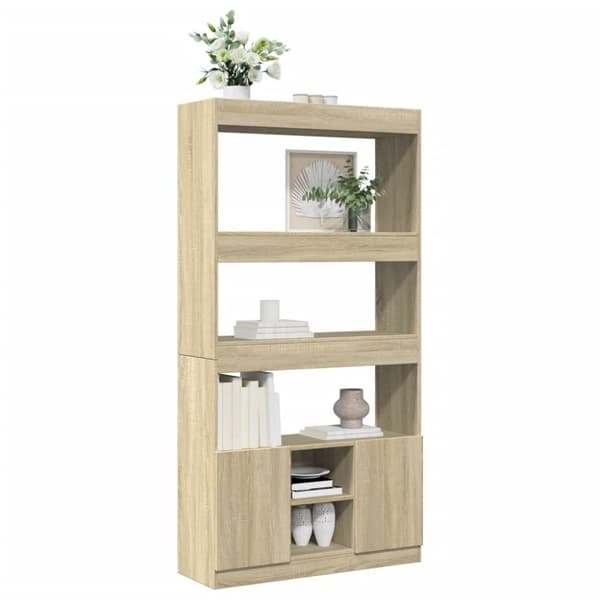 vidaXL reol 92x33x180 cm konstrueret træ sonoma-eg