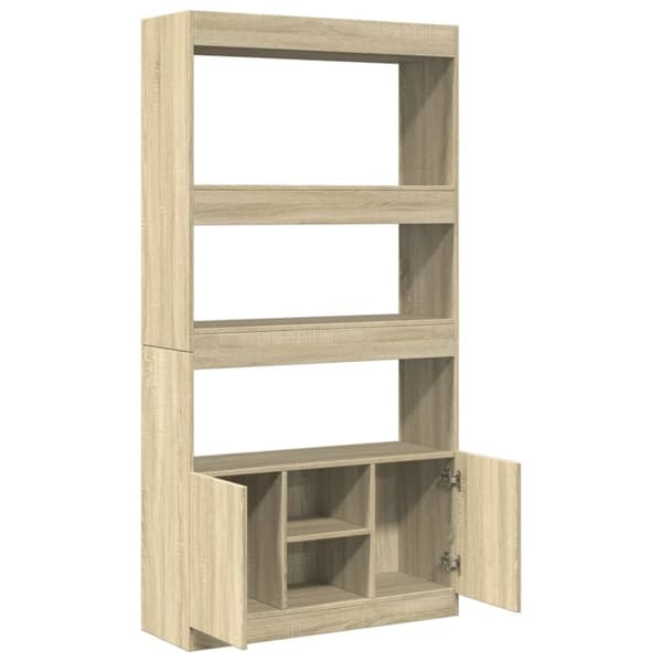 vidaXL reol 92x33x180 cm konstrueret træ sonoma-eg