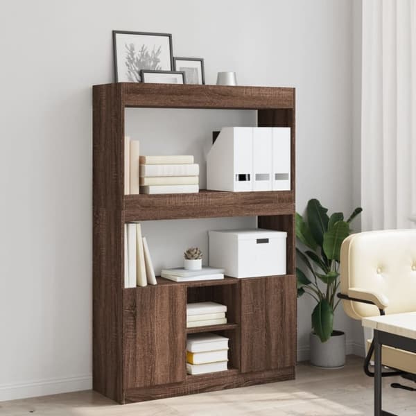 vidaXL reol 92x33x140 cm konstrueret træ brun egetræsfarve