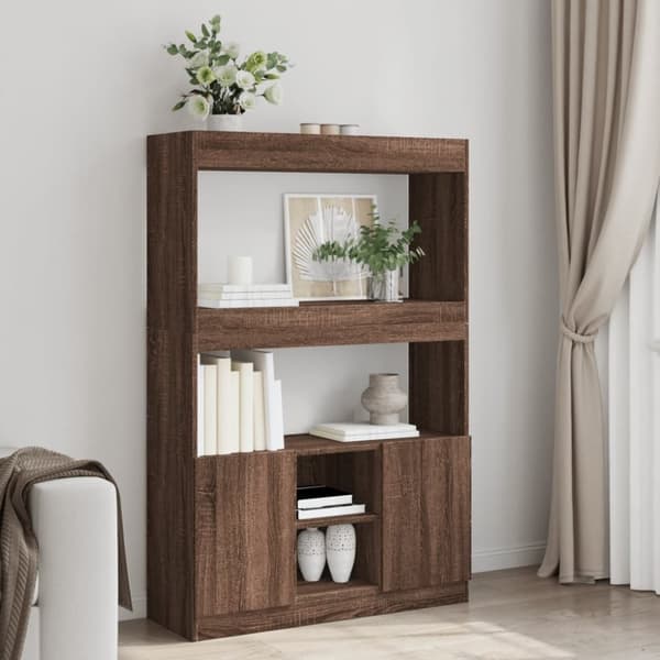 vidaXL reol 92x33x140 cm konstrueret træ brun egetræsfarve