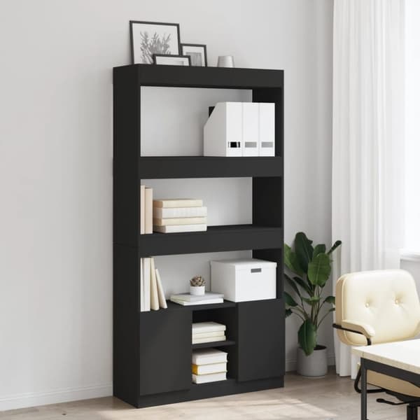 vidaXL reol 92x33x180 cm konstrueret træ sort