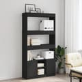 Miniatyrbillede 4 af 11: vidaXL reol 92x33x180 cm konstrueret træ sort