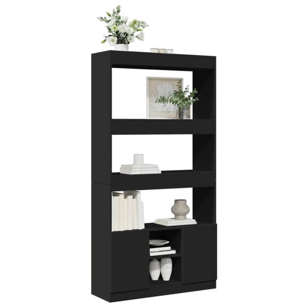 vidaXL reol 92x33x180 cm konstrueret træ sort