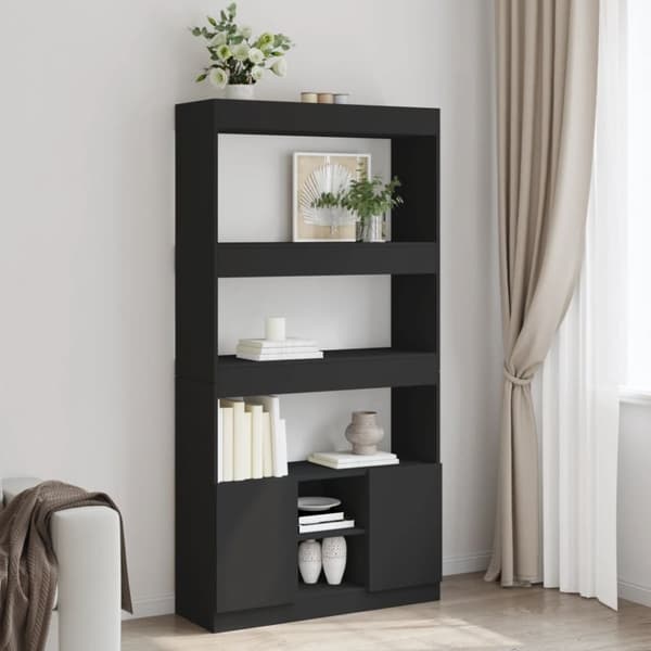 vidaXL reol 92x33x180 cm konstrueret træ sort