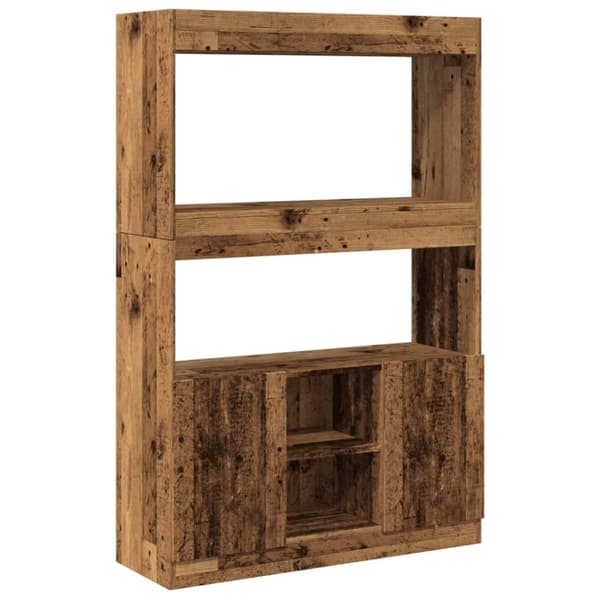 vidaXL reol 92x33x140 cm konstrueret træ antikt træ