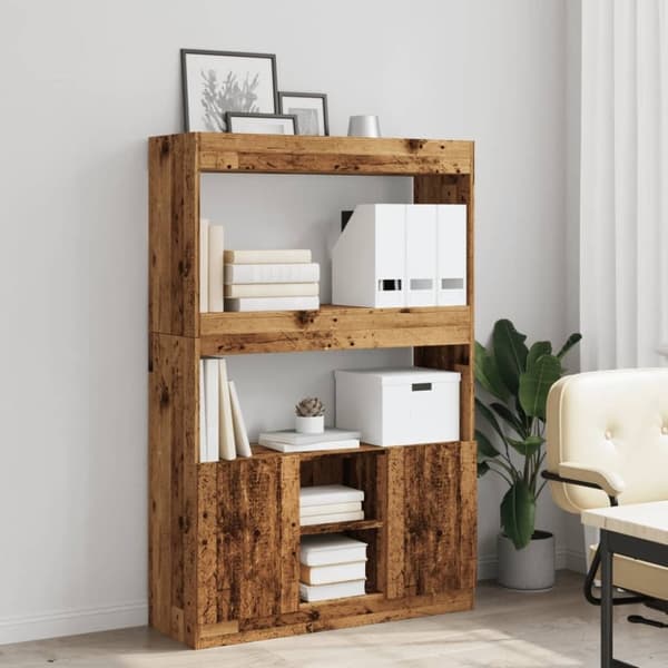 vidaXL reol 92x33x140 cm konstrueret træ antikt træ