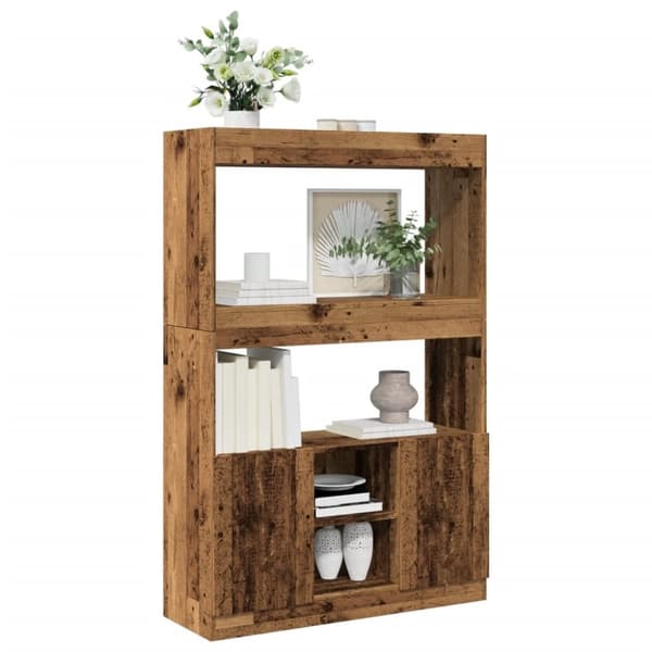 vidaXL reol 92x33x140 cm konstrueret træ antikt træ
