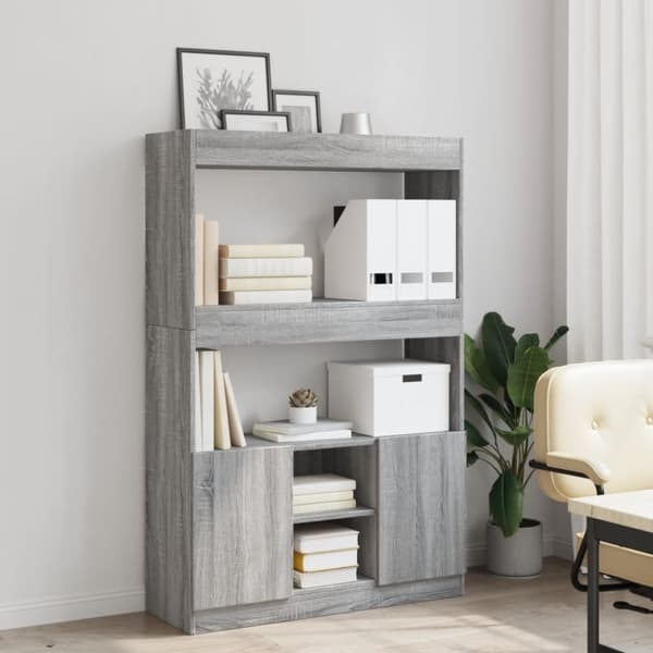 vidaXL Kaappi harmaa Sonoma 92x33x140 cm tekninen puu