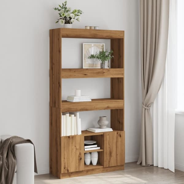 vidaXL reol 92x33x180 cm konstrueret træ egetræsfarvet
