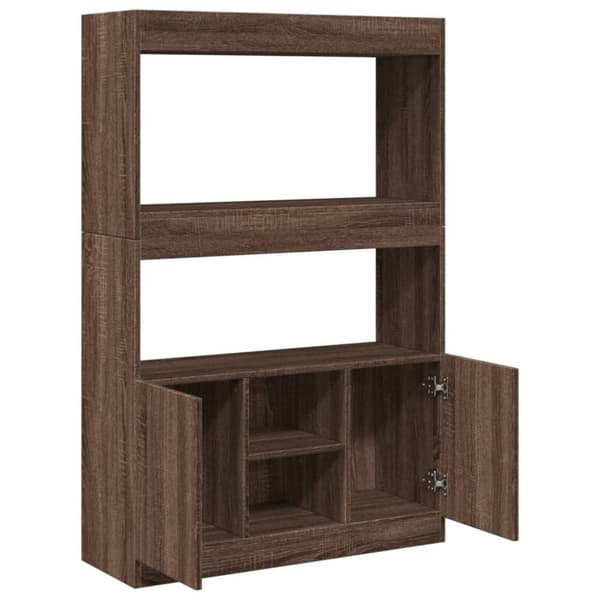 vidaXL Highboard brun eik 92x33x140 cm konstruert tre