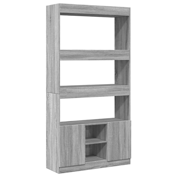 vidaXL Highboard grå sonoma 92x33x180 cm konstruert tre