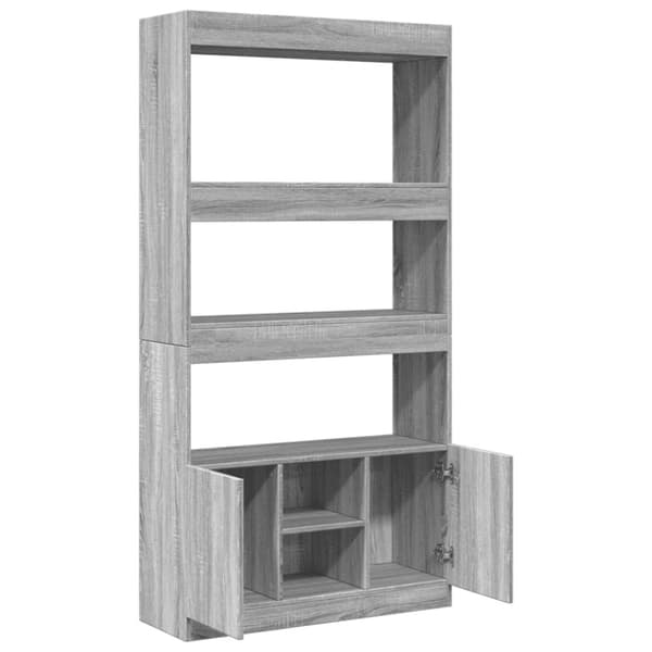 vidaXL Highboard grå sonoma 92x33x180 cm konstruert tre